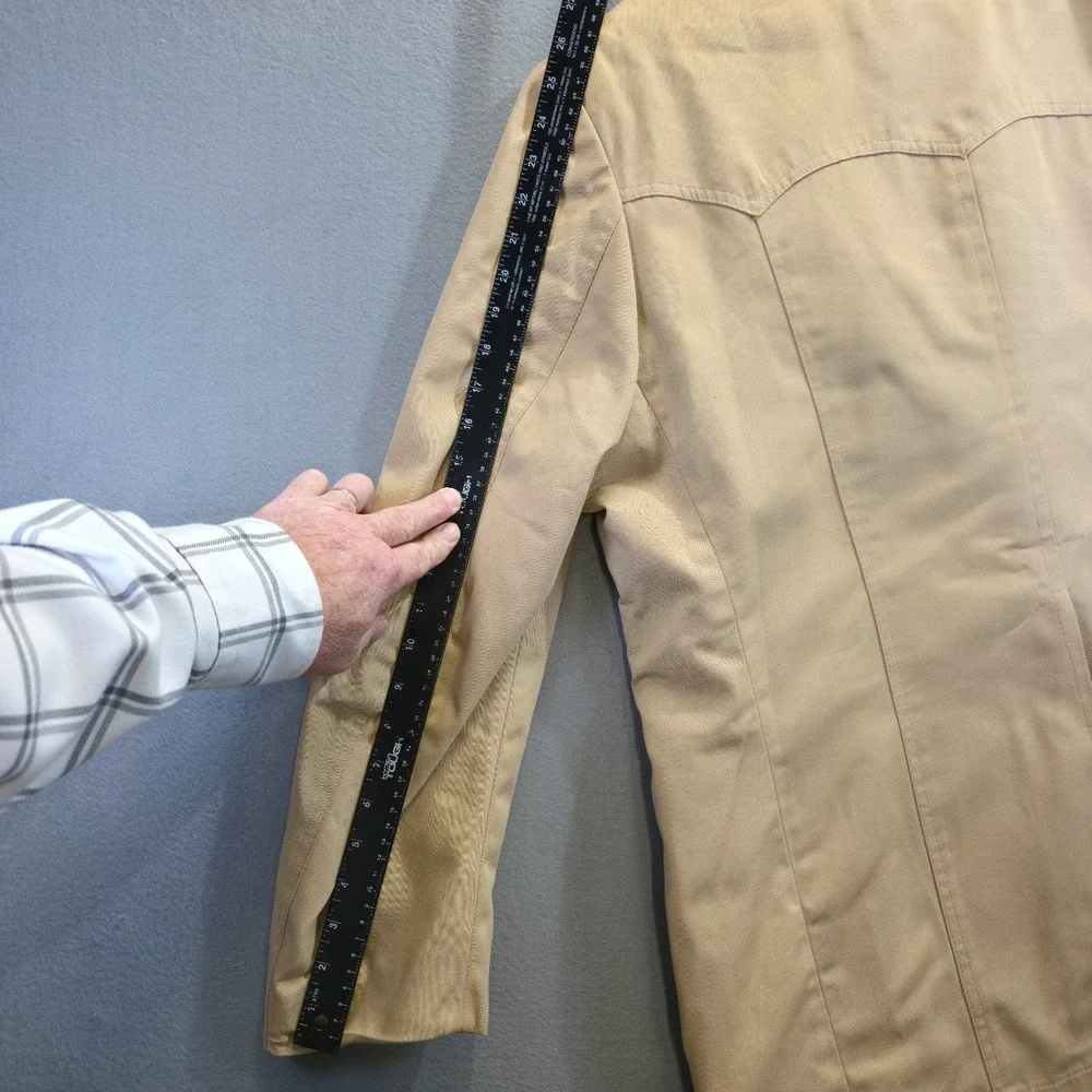 Vintage Grais Men's Tan Faux Fur Lined Western Coat Size 46‎ Reg Made in USA